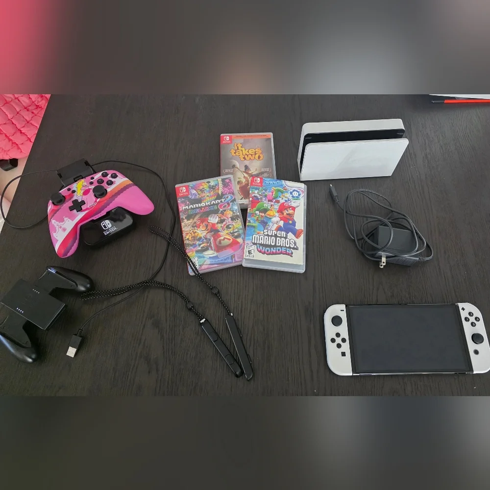 Nintendo Switch Console with Joy-Con Controllers - Black and White BUNDLE